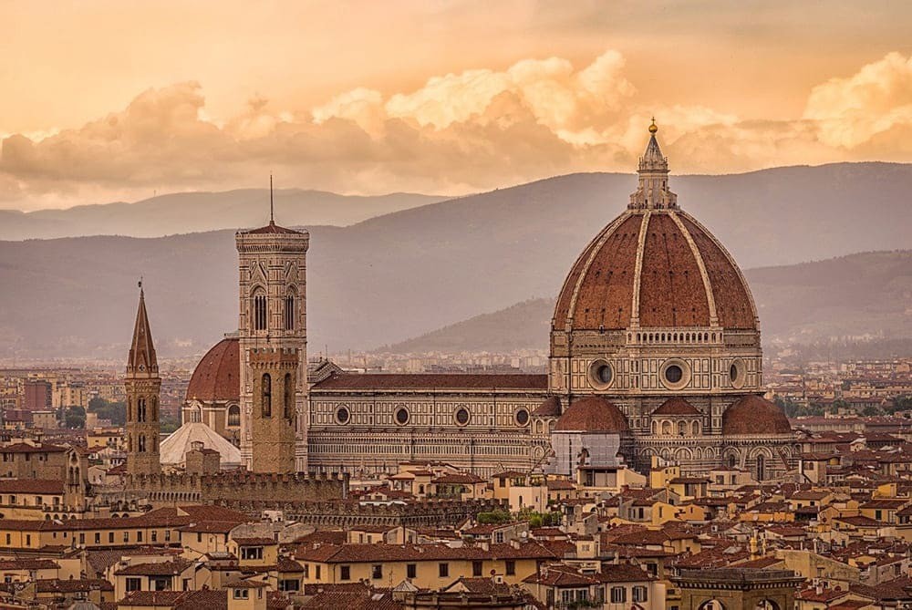 Vista di Firenze al tramonto